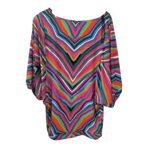 TRINA TURK Louvre Stripe Swim Tunic Cover Up Top ~ Women's M